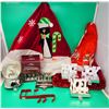 Image 1 : Lot of Decoration Clips/Stocking Holders, Tree Skirts, & Bath Mat