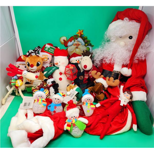 Assorted Christmas Plush Toys & Snowmen Figurines