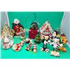 Image 1 : Christmas Decor Lot w/ Santa Figurine Made in Japan, Mini Ceramic Christmas Tree, & More
