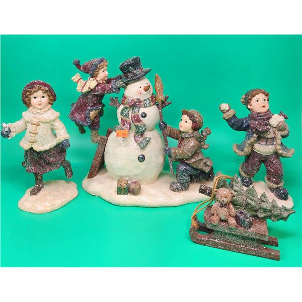 Lot of Assorted Ceramic Winter Figurines