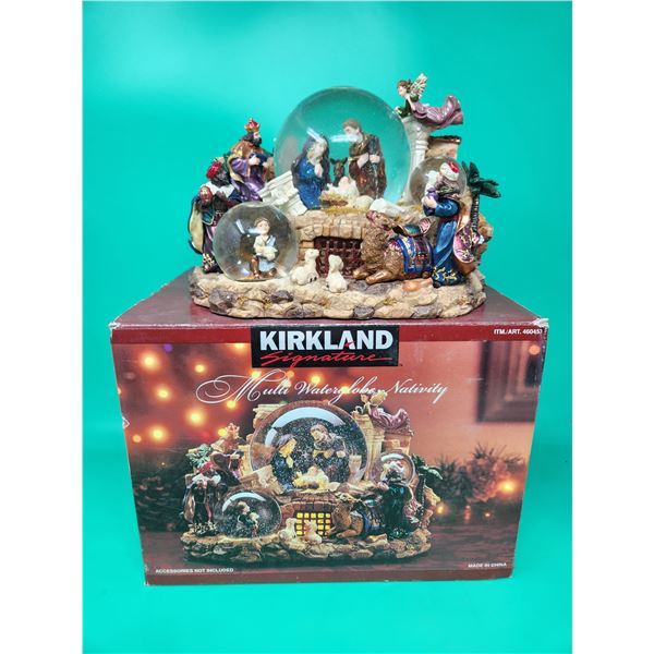 Musical Multi Water Globe Nativity Scene