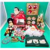 Assorted Christmas Ornaments w/ Porcelain & 24 Kt. Accented Ornaments, Nutcracker Ornaments, & More
