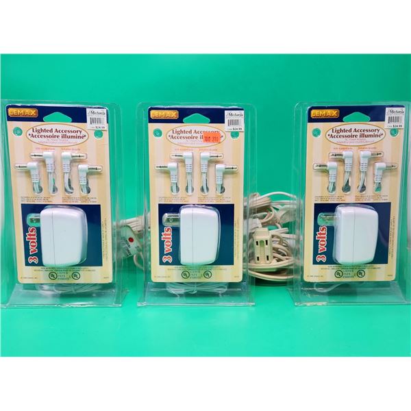 3 Lemax Lighted Accessory AC Power Adaptors