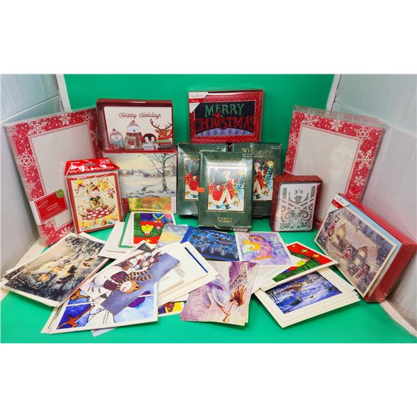 Christmas Stationery Lot w/ Paper, Cards, & Envelopes