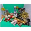 Christmas & New Year Lot w/ Holiday Crackers, Spray Glass Frost, Ornaments, & More