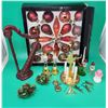 Christmas Decor Lot w/ Harp, Candleholders, Ornaments, & More