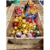 Assorted Ornament Lot w/ Gold Bulbs, Striped Bulbs, Drums, & More