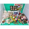VTG Ornament & Decor Lot w/ Cling Window Decorations, Bunny Ornaments, & More