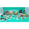 Lot of Winter Village Buildings & Accessories w/ Horse Drawn Carriage, Man on Tractor, & More