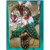 70 Light Indoor Holographic Mesh Candy Cane Sculpture