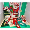 VTG Christmas Decor Lot w/ Stockings, Towel, & More