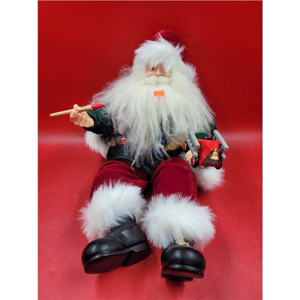 Santa Painting Fire Truck Shelf Sitter