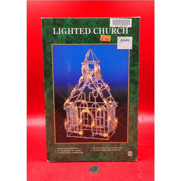 VTG Lighted Wire Frame Church