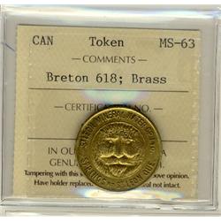 BR:618 ICCS MS63 Brass