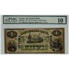Image 1 : The  Quebec Bank, 1870 $4 #10668, town o/p, Three Rivers, CH-620-38-02a, PMG VG10