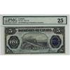 1912 $5 DC-21e #B735078 PMG VF25.  Small repair.