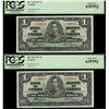Image 1 : 1937 $1 BC-21d #H/N1243626-27 PCGS UNC63PPQ,  Lot of 2 notes,