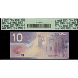 2001 $10 BC-63bA-i BEI0350977 PCGS AU58