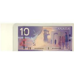 RADAR NOTE, 2007 $10 BTU5058505. Choice Unc.