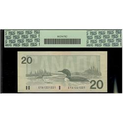 RADAR 1991 $20 BC-58d EYA1221221 PCGS AU53