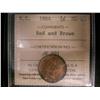 Image 1 : 1864 N.S. 1/2¢ ICCS MS63RB.  Light soiling on rim of coin.