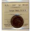 Image 1 :  1861 LB N.S.1¢ ICCS MS63RB