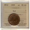 Image 1 :  1909 NFLD 1¢ ICCS MS63 Red
