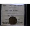Image 1 : 1942 NFLD 1¢ ICCS MS60 Lustrous Brown