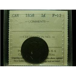 1858 1¢ ICCS F12