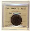 Image 1 : 1881H 1¢ ICCS MS62 Red Brown