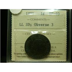 1891 1¢ SDLL Obv 3 ICCS EF40