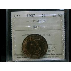 1907 1¢ ICCS MS63 Red