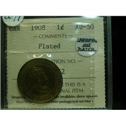 1908 1¢ ICCS AU50 Plated