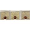 1997,1998,1999 1¢ ICCS MS66 Red, Lot of 3 coins,