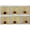Image 1 : 1998, 2002, 2003P, 2003 New Effigy, 2007, 2008, 1¢ ICCS MS65 Red,  Lot of 6 coins,