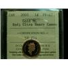 Image 1 : 2003 1¢ ICCS PF67 Gold  ML Red Ultra Heavy Cameo