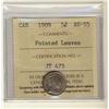 1909 5¢ Ptd Lvs ICCS AU55.