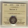 Image 1 : 1870 10¢ Narrow O ICCS F15