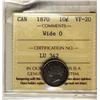 Image 1 : 1870 10¢ Wide O ICCS VF20
