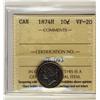 Image 1 : 1874H 10¢ ICCS VF20