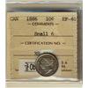 Image 1 : 1886 10¢ Small 6 ICCS EF40