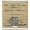 Image 1 : 1893 10¢ Flat Top 3; Obv 5 ICCS F15