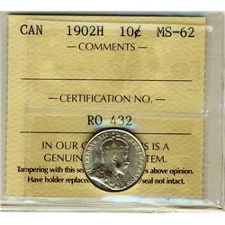 1902H 10¢ ICCS MS62