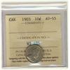 Image 1 : 1903 10¢ ICCS AU55. A decent example with lustre.