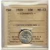Image 1 : 1920 10¢ ICCS MS63