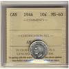 Image 1 : 1946 10¢ ICCS MS60