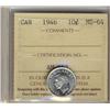 Image 1 : 1946 10¢ ICCS MS64