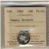 Image 1 : 1960 10¢ ICCS PL63 Cameo Scratch