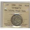 1886 25¢ 6over 3 Obv 5; Long Bough Ends ICCS VG8