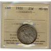 1931 25¢ ICCS MS60